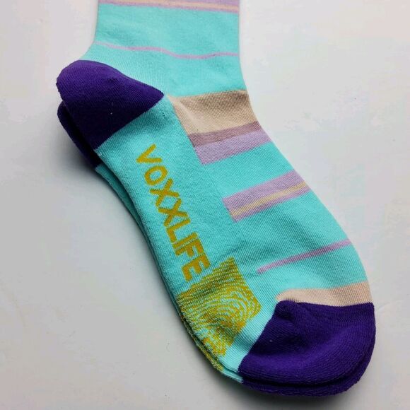 Voxx Life Stasis Neuro Socks Wellness Crew Stripes Size S (Women's 4-7) - Picture 2 of 3